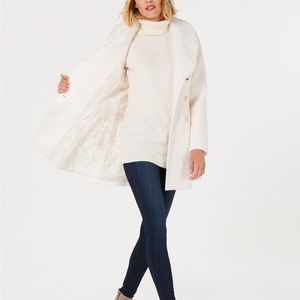 guess faux fur skirted coat